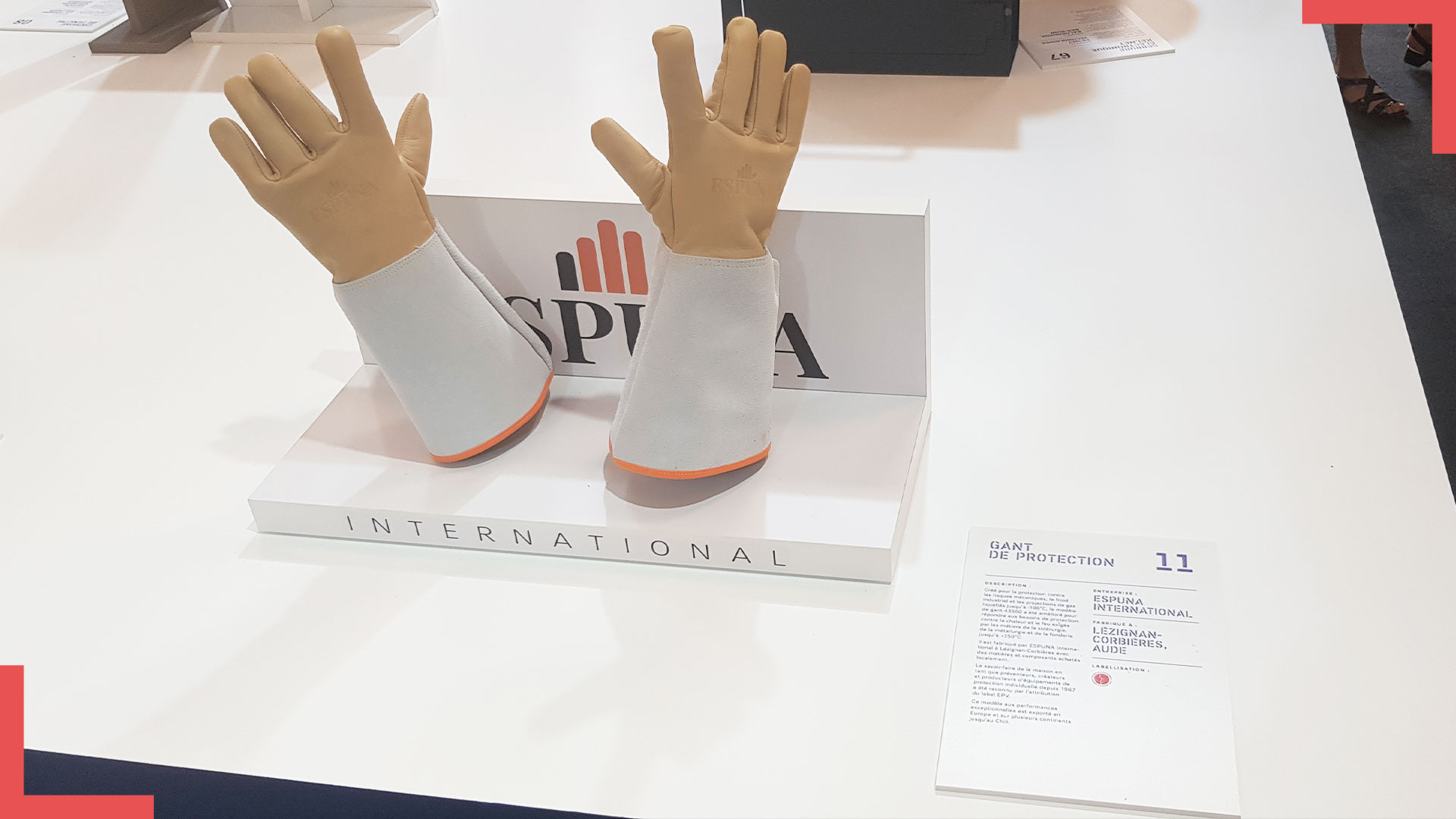 Illustration : le gant cryogénique d'Espuna International à l'Élysée a su afficher son origine France !